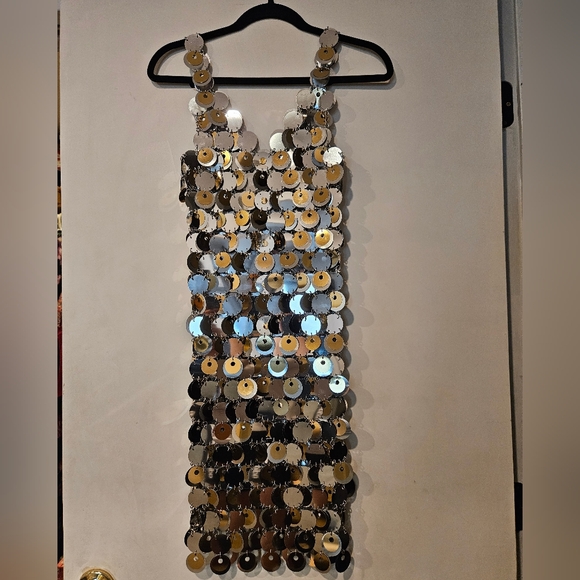 Rabanne H&M Sold Out Sequin Disc Mini Dress XS - Picture 4 of 13